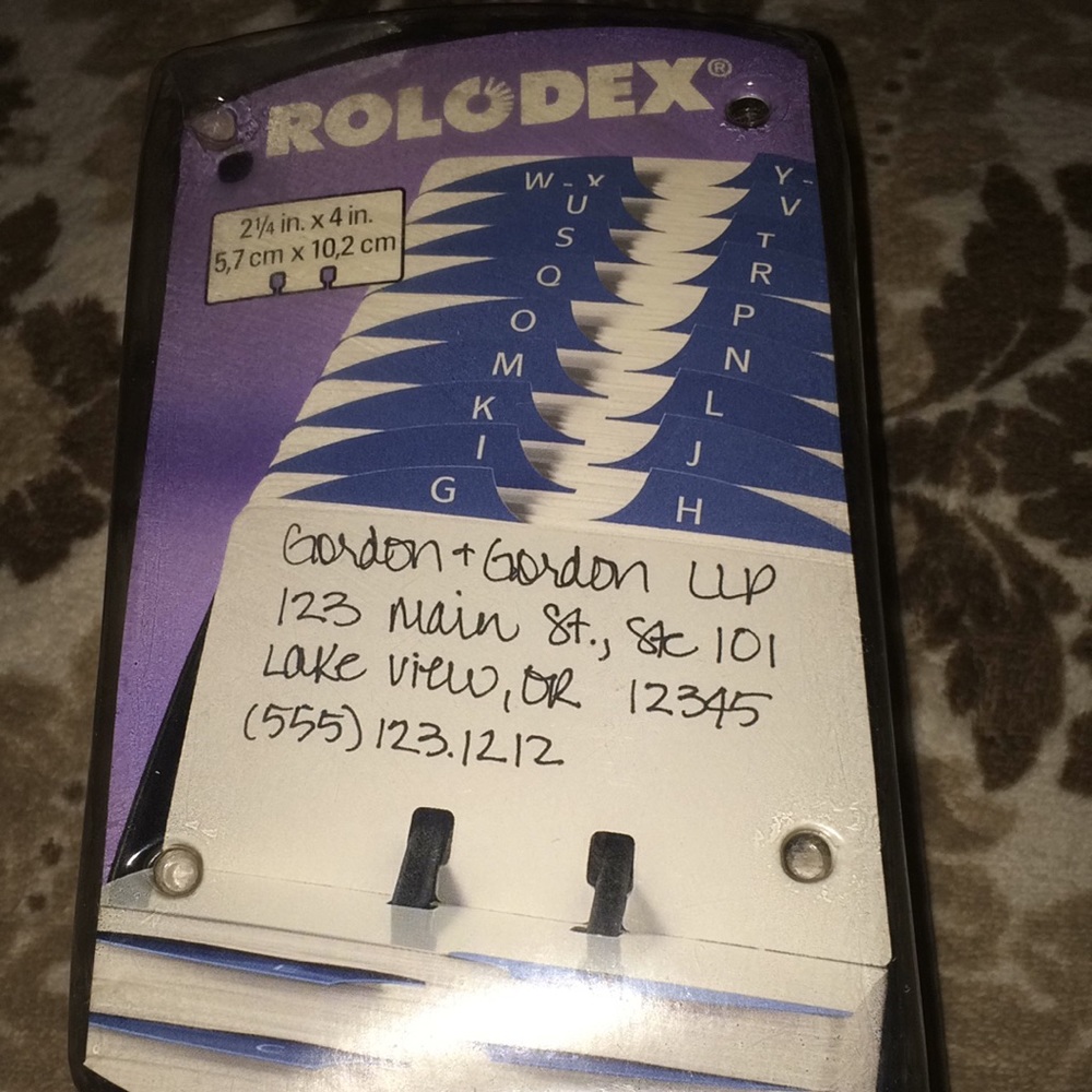 Rolodex card file